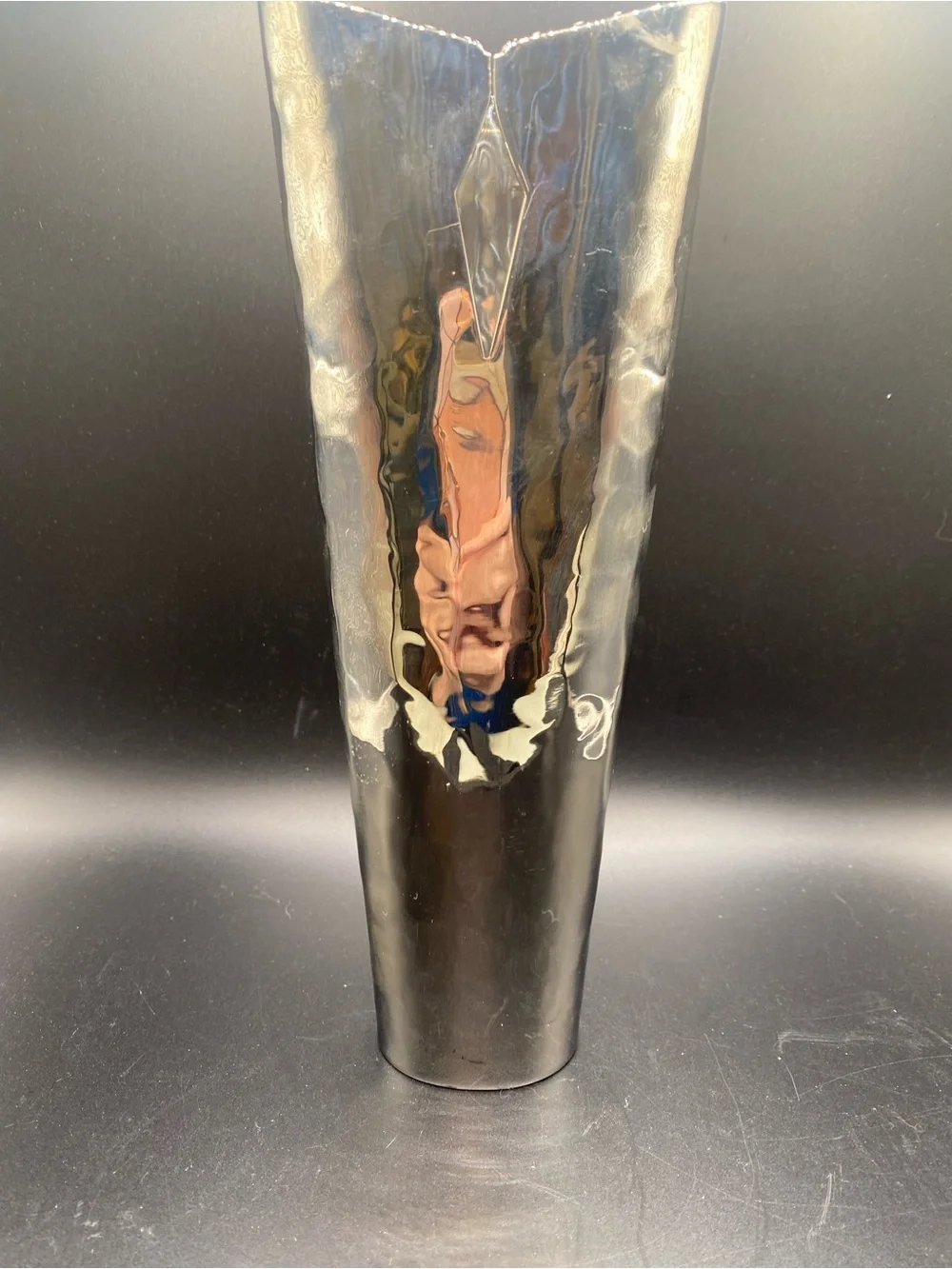 Mary Jurek Polished Silver Reflective Floor Vase